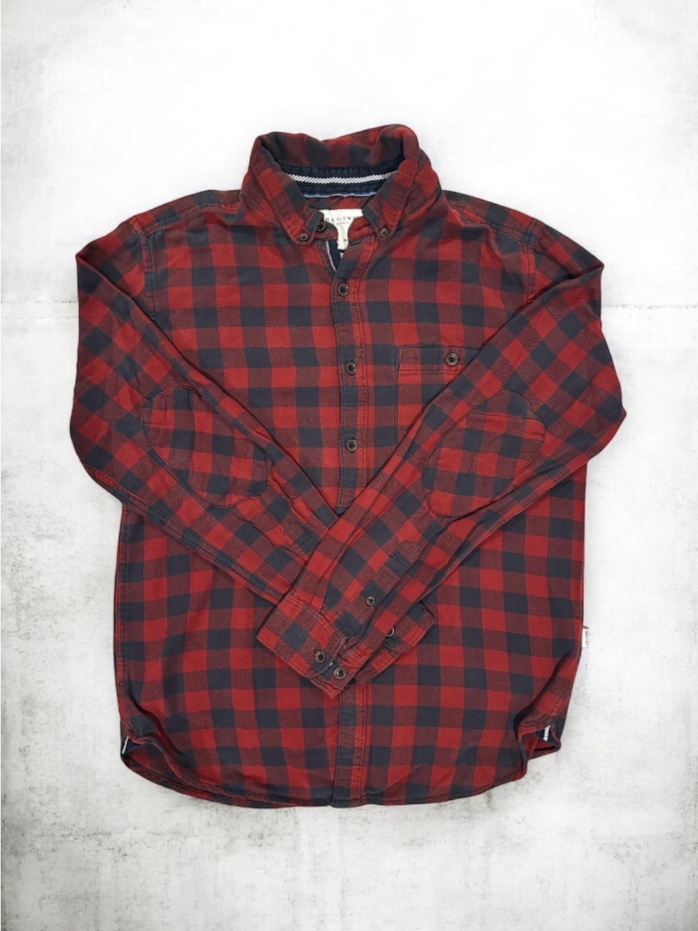Denim & Flower Ricky Singh Red Black Buffalo Plaid Flannel Button Down Shirt S